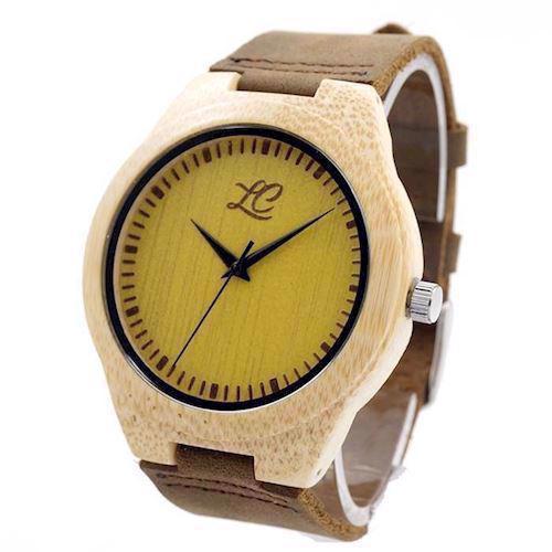 Image of La Capia 100% natur Bambus træ Citizen quartz ur, model Ohio